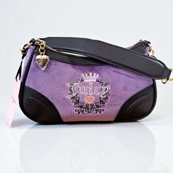 Juicy Couture Handbags - Juicy Couture Dusty Violet Chocolate Heritage Shoulder Bag NWT